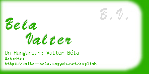 bela valter business card